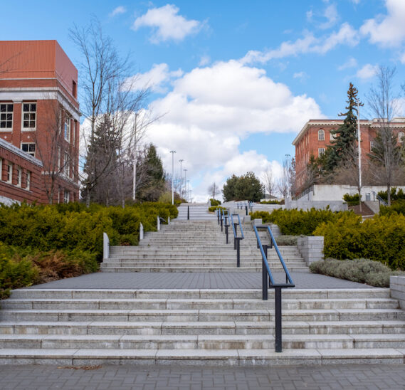 stairs on a college campus